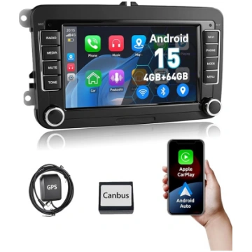 ESSGOO Android 15 4 + 64G bezvadu CarPlay Android 