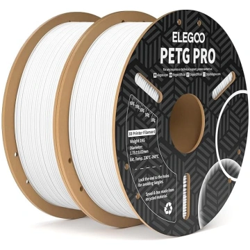 ELEGOO PETG PRO Filaments 1,75 mm, balts, 2 kg, 3D