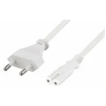 Deltaco Power cord CEE 7/ 16 - IEC C7 0.5m white a