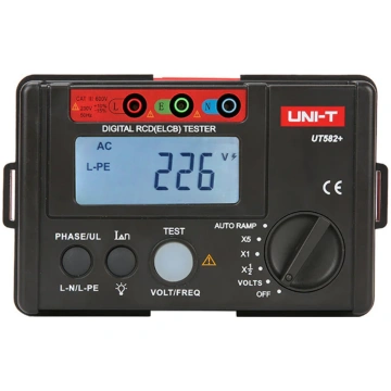 RCD testeris UT582+, LCD, 10mA, 20mA, 30mA, 100mA,
