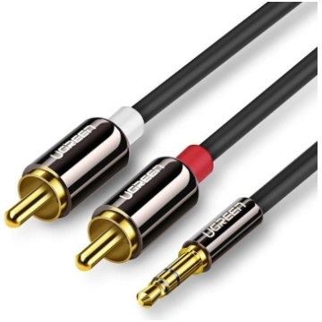 Audio kabelis 3,5 mm mini jack - 2RCA 2m melns UGR