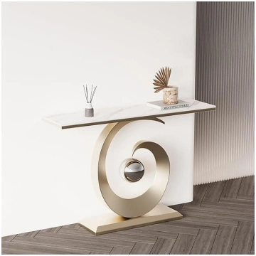 Modern Narrow Console Table with G-Shaped Base and