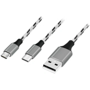 USB2.0 cable A/M to micro-USB + USB-C 1.2m ( CU020