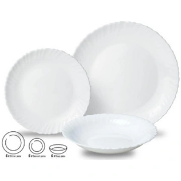 Glass plates, set of 18 (dinner, dessert, soup), o