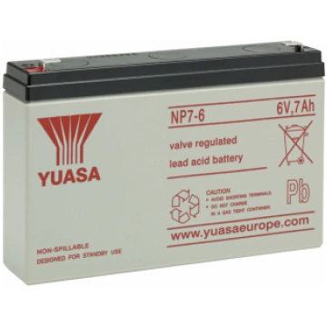 6V 7Ah YUASA akumulators NP7-6 151x34x97mm NP7-6