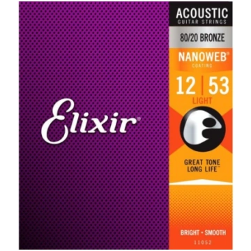 Akustiskās ģitāras stīgas Elixir Nanoweb 11052 (12