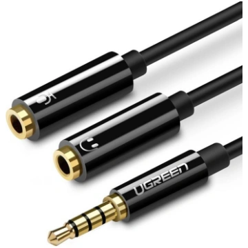 Kabelis Ugreen 3,5 mm mini jack AUX, 20 cm (AV141 