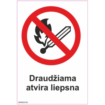 Zīme Smēķēšana un atklāta liesma aizliegta Plastik