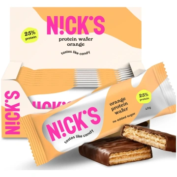 apelsīnu proteīna vafele 12 gab. kastē NICK'S