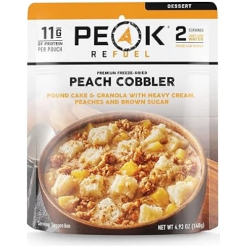 Peak Refuel Peach Cobbler Reālas sastāvdaļas Gatav