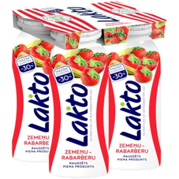 Lakto rabarberu-zemeņu 4*100 gr. 400g