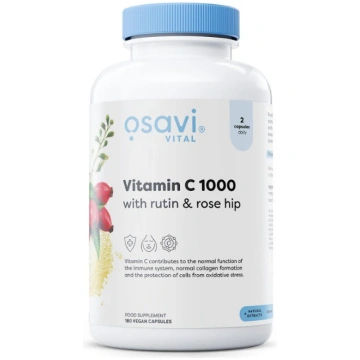 Osavi C1000 vitamīns ar rutīnu un mežrozītēm - 180