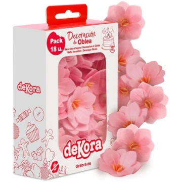 dekora Ēdamas vafeļu papīra puķes 18 rozā kamēlija