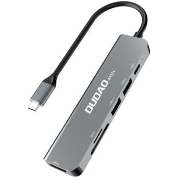 Adapteris Dudao Alu 6in1 USB 3.2 Gen 1, USB Type-C
