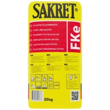 Sakret FKe 25kg Elastīga flīžu līme (C2TE)