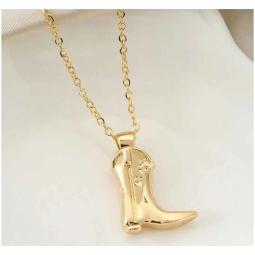Beautiful Gold Cowboy Boot Necklace