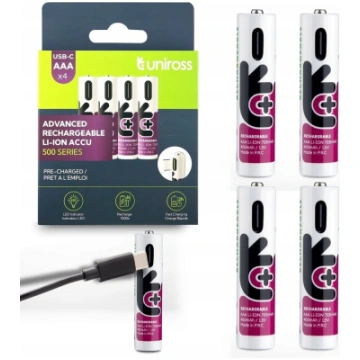 Uniross Mini AAA Rechargeable Batteries - 1.5V 400