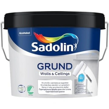 Matēta gruntskrāsa Grund Sadolin 2.5L balta