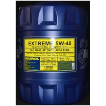 MANNOL EXTREME 5W-40 API SN/CF 20L MANNOL EXTREME 