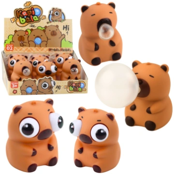 Capybara Anti-Stress Squishy with Bubble Pop-Up Ey