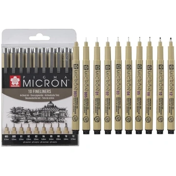 SAKURA Pigma Micron Fineliner komplekts (10 eksemp