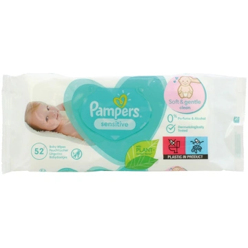 Pampers mitrās salvetes Sensitive 52 gab