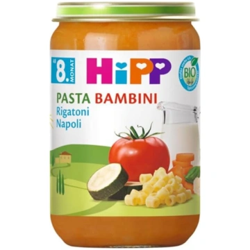 HiPP bioloģiskās makaroni Bambini Rigatoni Napoli 
