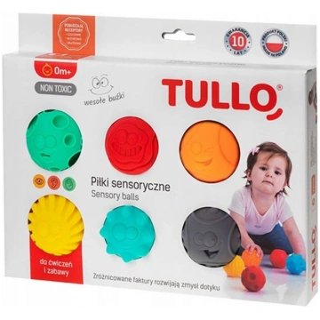 Tulo Sensory balls, faces 6 pcs. sensorā rotaļliet