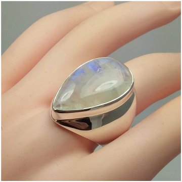 Vintage S925 Sudraba Moonlight Diamond Ring Punk W