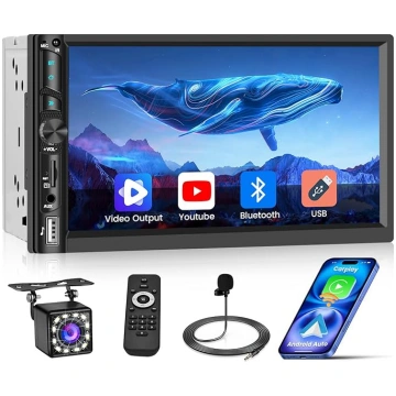 2 DIN radio ar bezvadu Carplay Android Car, auto r