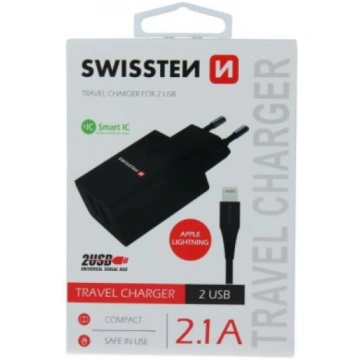 Swissten Smart IC Tīkla Lādētājs 2x USB 2.1A Ar Li