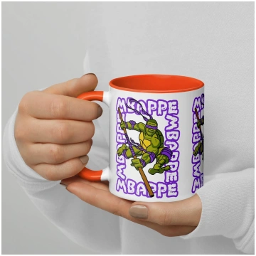 Kylian Mbappe Purple Ninja Turtle Donatello Mug wi