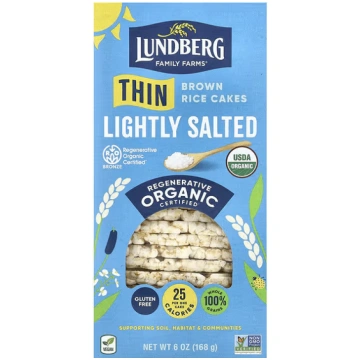 Lundberg, Organic Thin Brown Rice Cakes, Lightly S