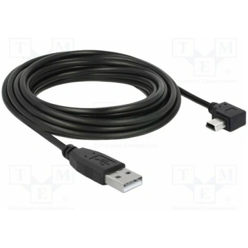 Cable; USB 2.0; USB A plug,USB B mini plug 90° lef