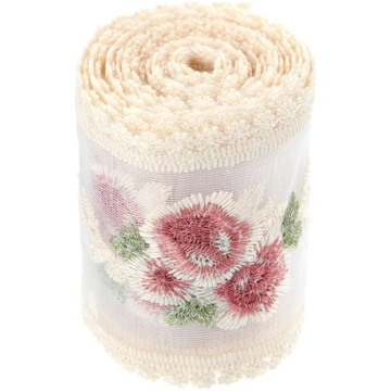 9cm Besticktes Spitzenband mit Rosenmuster Dekorat