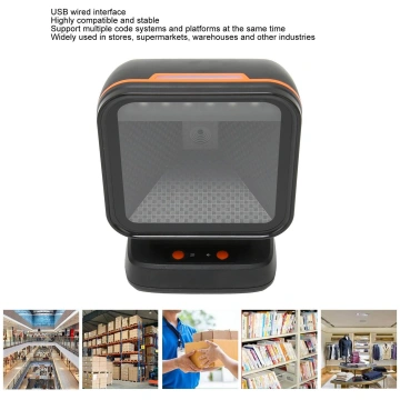 2D 1D QR Desktop Barcode Scanner Wired USB Large S