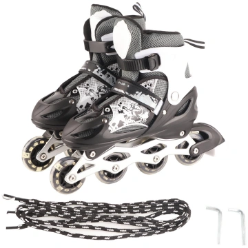 1 Pair Black Inline Children Roller Skates 3 Layer
