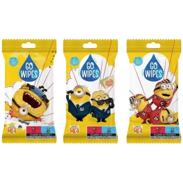 Mitrās salvetes GO WIPES Minions, 15 gabali