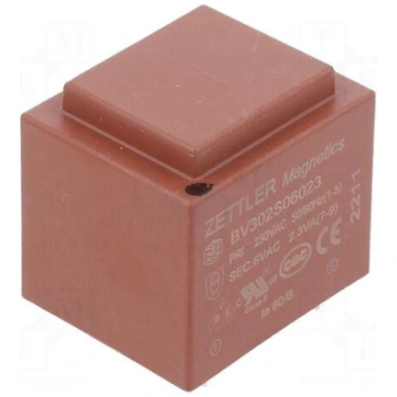 Transformer: encapsulated | 2.3VA | 230VAC | 6V | 