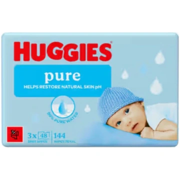 Huggies Mitrās salvetes Pure, 3x48gab