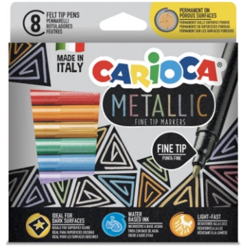 Flomasteri CARIOCA Metallic FineMarker Box 8 gab