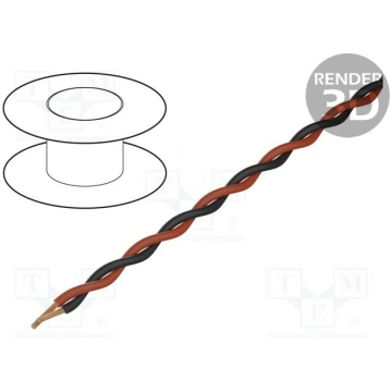 Wire: assembly; 2x0.25mm2; stranded; Ext.dimension