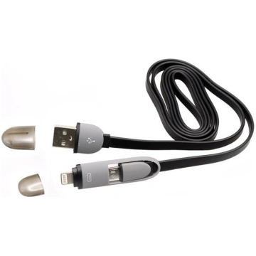 USB to Micro USB + iPhone 5 M/M 1m black 2-in-1 ca