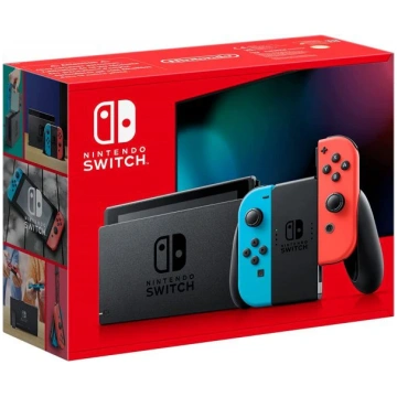 Nintendo Switch console with neon blue&red Joy-Con