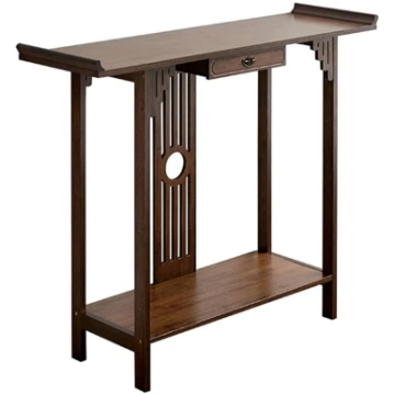 Country Style Wooden Console Table with Drawers, N