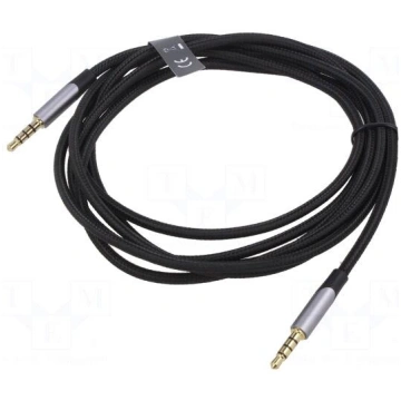 Cable | Jack 3,5mm 4pin plug,both sides | 2m | Pla