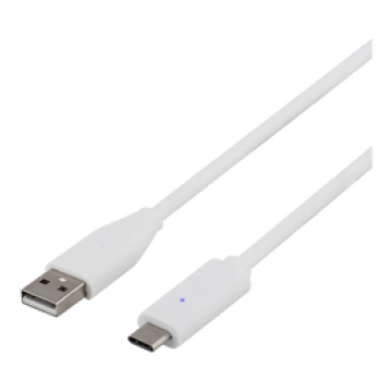 Cable DELTACO USB 2.0, Type C-Type A have, 2m, whi