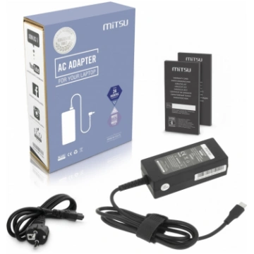 Laptop charger power supply 45W USB-C 5V-9V-12V-15