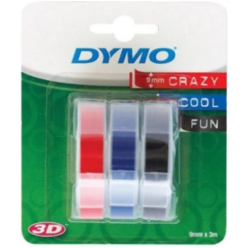3x1 Dymo Embossing Labels Multi-Pack 9mm (red/blue
