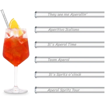 Stikla salmiņu komplekts Aperol 6 gb